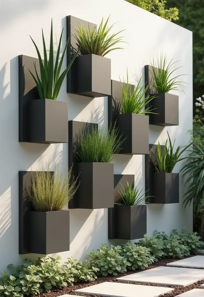 25+ Patio Wall Planter Ideas for Small Space Gardening - 5. Metal Wall Planters
