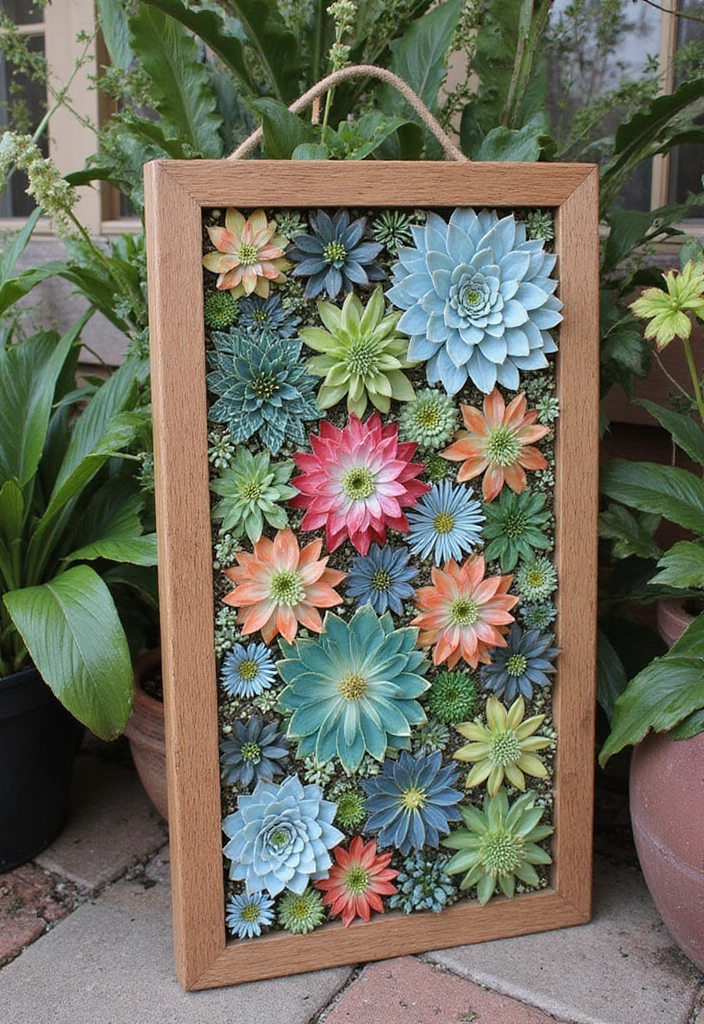 25+ Patio Wall Planter Ideas for Small Space Gardening - 8. Succulent Wall Art