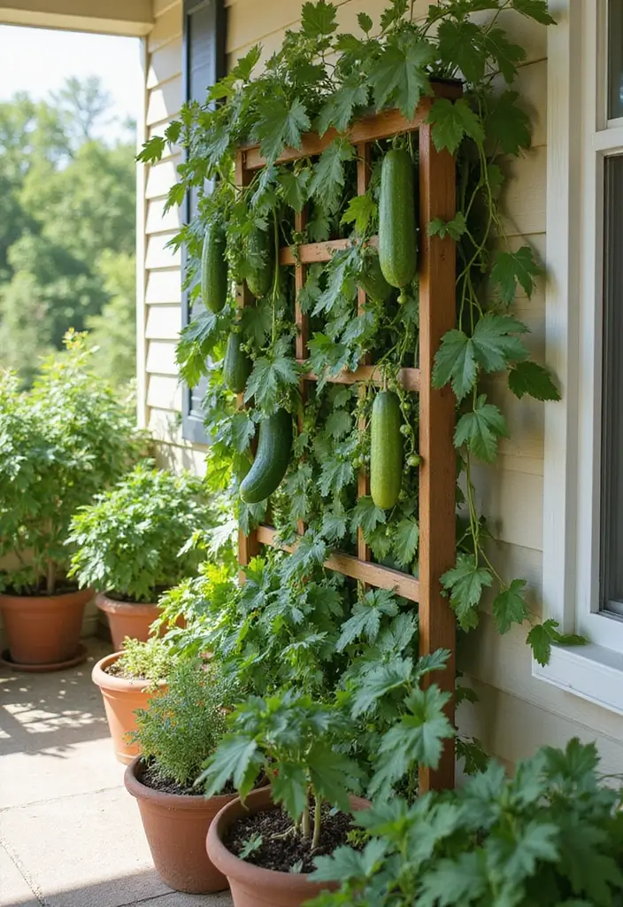 25+ Porch Trellis Ideas That Add Shade and Greenery - 12. Trellis for Vegetables