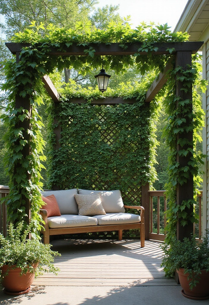 25+ Porch Trellis Ideas That Add Shade and Greenery - 18. Trellis as a Privacy Screen