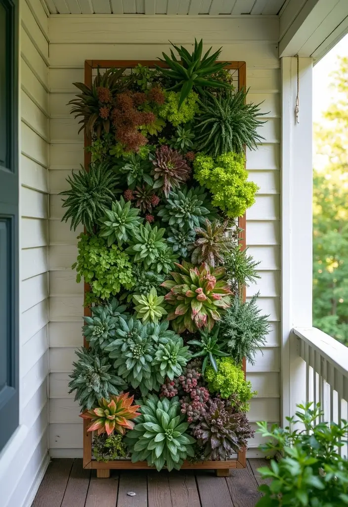 25+ Porch Trellis Ideas That Add Shade and Greenery - 20. Trellis with Climbing Succulents