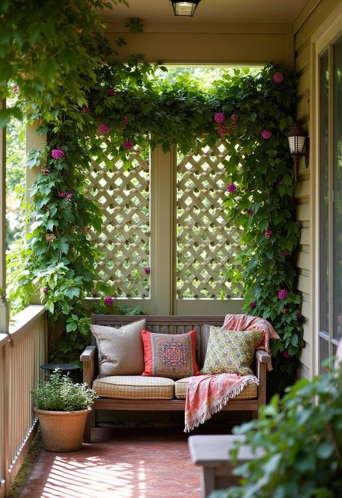 25+ Porch Trellis Ideas That Add Shade and Greenery - 4. Lattice Trellis Panels