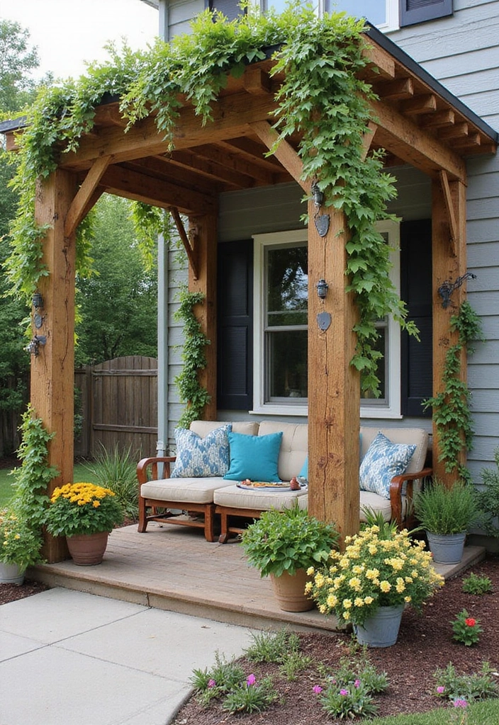 25+ Porch Trellis Ideas That Add Shade and Greenery - 7. DIY Trellis from Reclaimed Materials