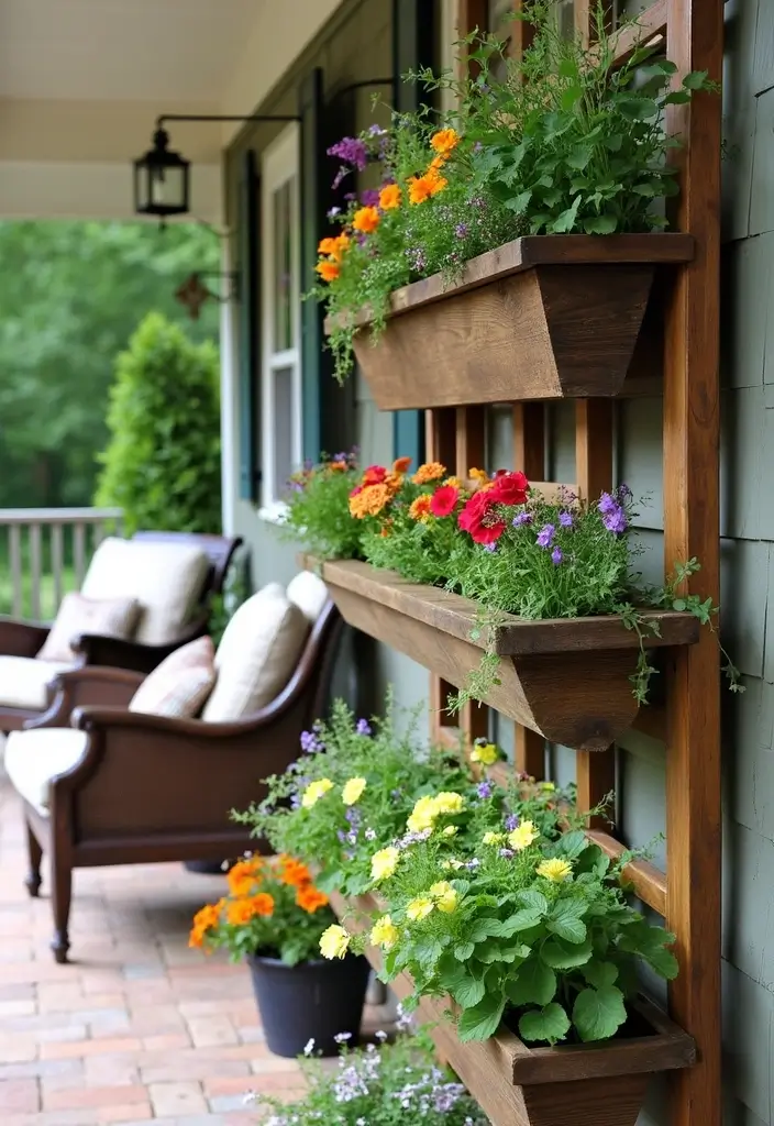 25+ Porch Trellis Ideas That Add Shade and Greenery - 8. Trellis with Integrated Planters