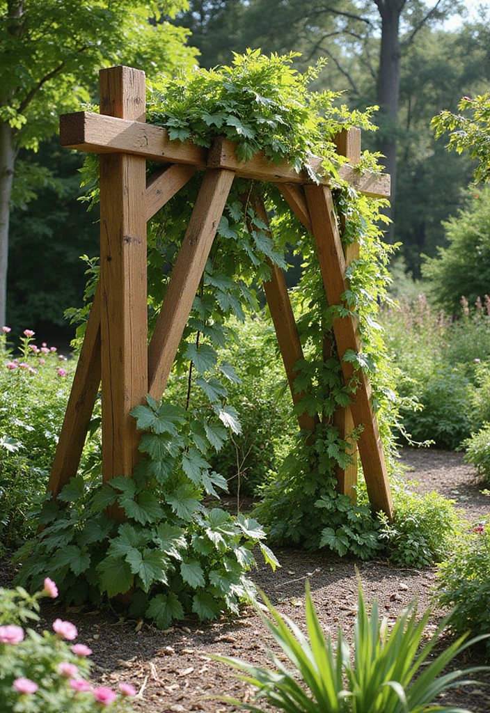 25+ Raised Bed Trellis Ideas to Maximize Garden Space - 1. Classic Wooden A-Frame Trellis