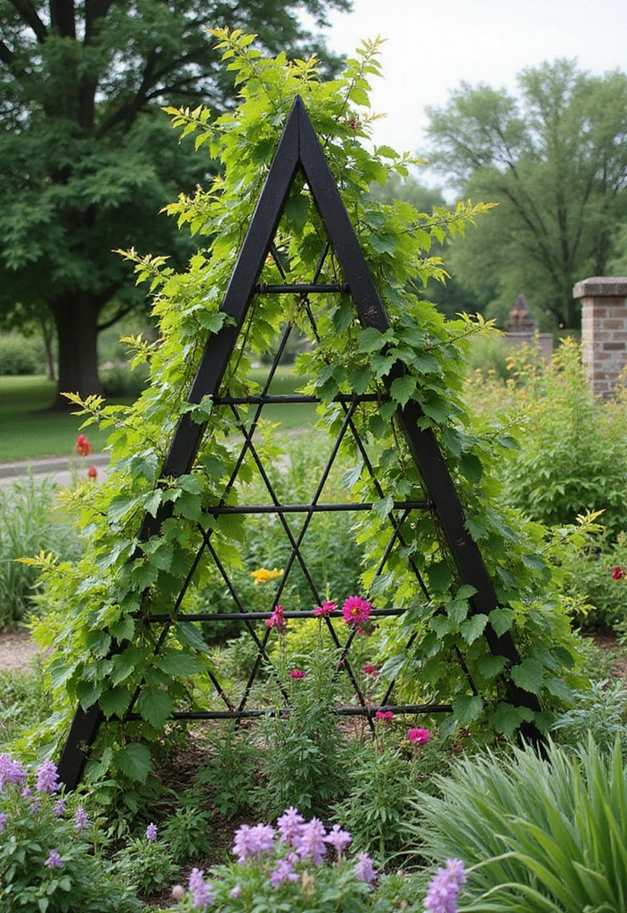 25+ Raised Bed Trellis Ideas to Maximize Garden Space - 11. Triangle Trellis