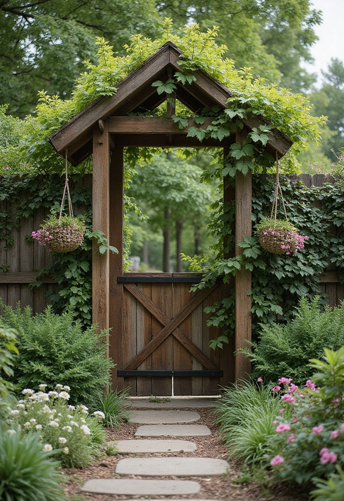 25+ Raised Bed Trellis Ideas to Maximize Garden Space - 17. Rustic Fence Trellis