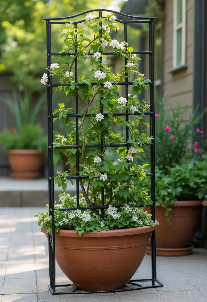 25+ Raised Bed Trellis Ideas to Maximize Garden Space - 19. Container Trellis