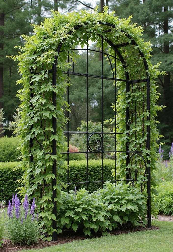 25+ Raised Bed Trellis Ideas to Maximize Garden Space - 20. Decorative Grid Trellis