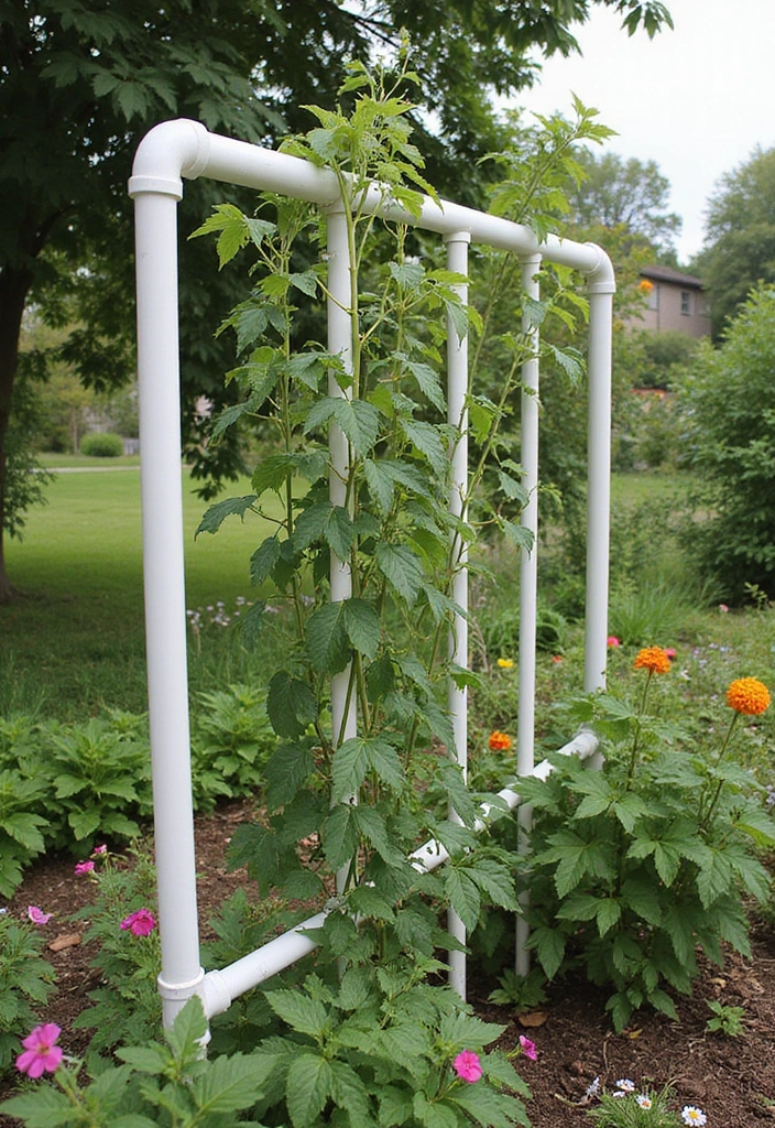 25+ Raised Bed Trellis Ideas to Maximize Garden Space - 3. DIY PVC Pipe Trellis