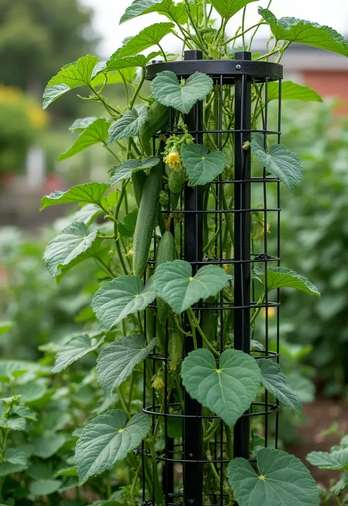 25+ Raised Bed Trellis Ideas to Maximize Garden Space - 5. Metal Grate Trellis