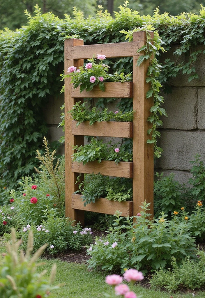 25+ Raised Bed Trellis Ideas to Maximize Garden Space - 7. Standing Pallet Trellis