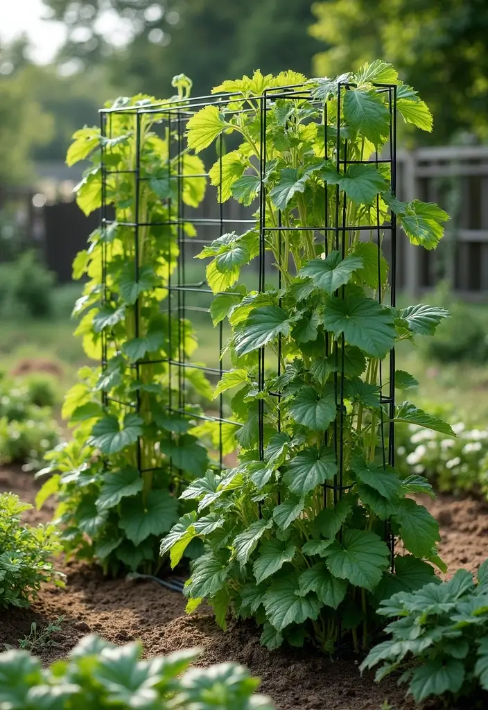 25+ Raised Bed Trellis Ideas to Maximize Garden Space - 8. Wire Mesh Trellis