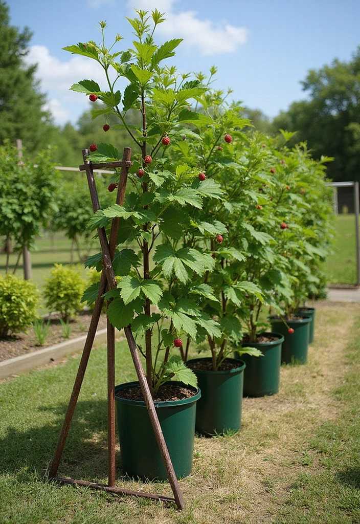 25+ Raspberry Trellis Ideas for a Healthy Organized Harvest - 15. Portable Trellis for On-the-Go Gardens