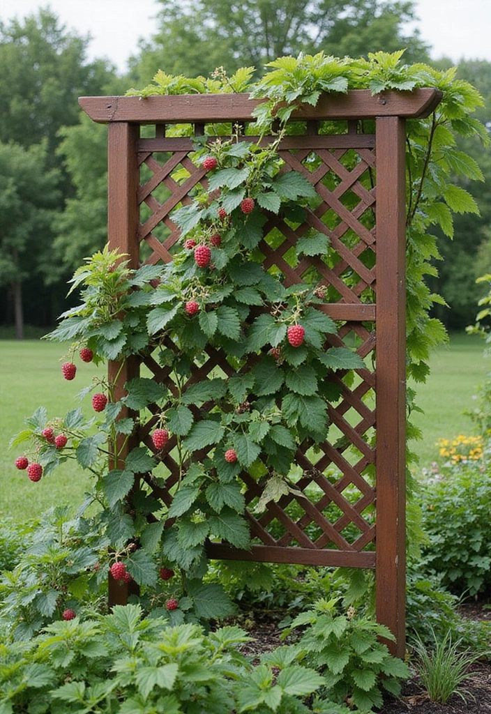 25+ Raspberry Trellis Ideas for a Healthy Organized Harvest - 16. Decorative Trellis with Lattice Design