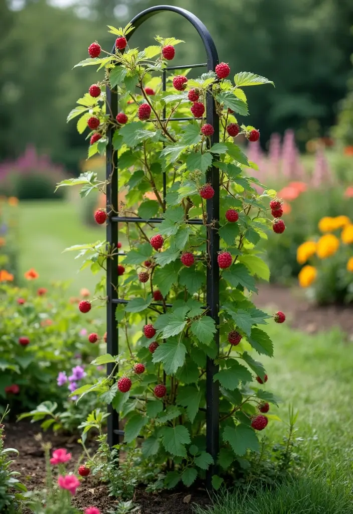25+ Raspberry Trellis Ideas for a Healthy Organized Harvest - 18. Freestanding Trellis for Versatile Use