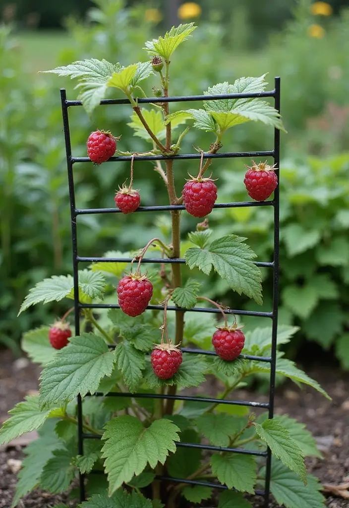 25+ Raspberry Trellis Ideas for a Healthy Organized Harvest - 2. Metal Wire Trellis System