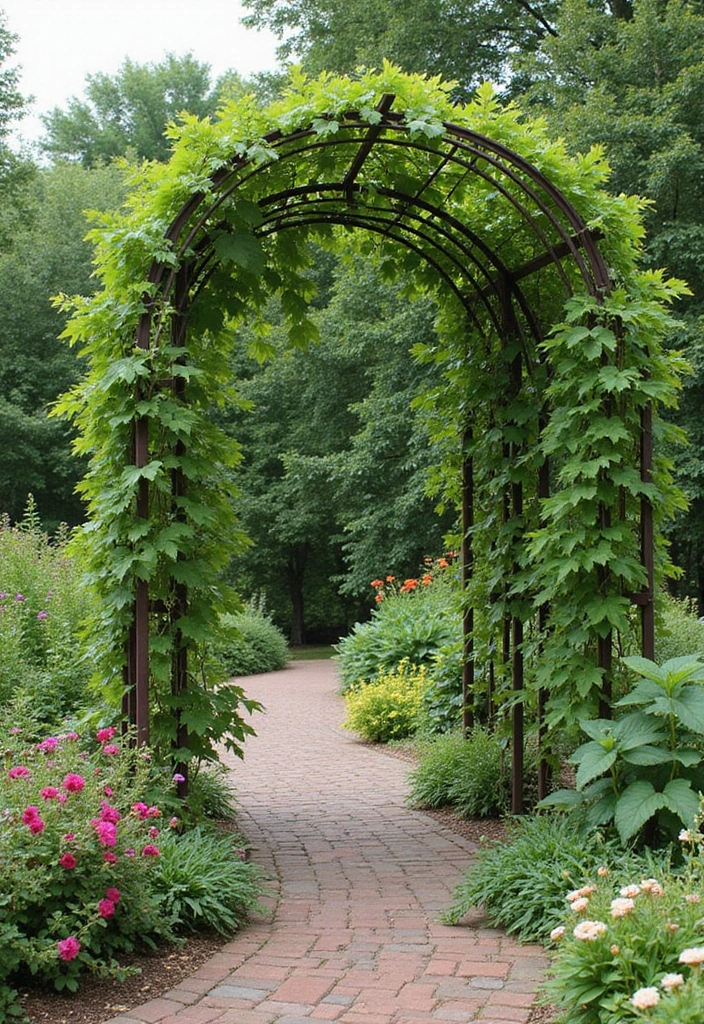 25+ Raspberry Trellis Ideas for a Healthy Organized Harvest - 5. Archway Trellis for a Charming Entryway