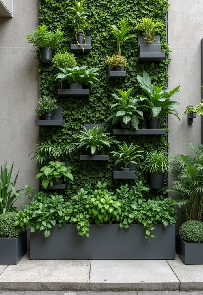 25+ Rectangle Planter Ideas for Modern Garden Design - 10. Wall-Mounted Vertical Rectangle Planters
