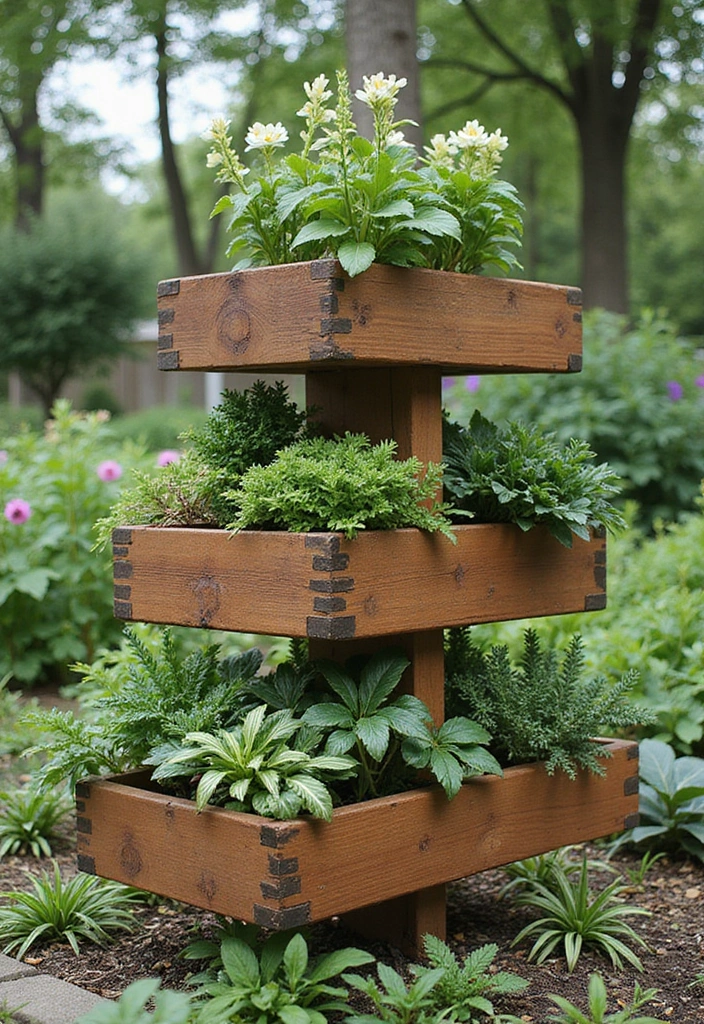 25+ Rectangle Planter Ideas for Modern Garden Design - 13. Creative Tiered Planters