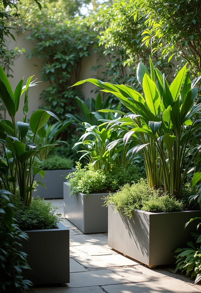 25+ Rectangle Planter Ideas for Modern Garden Design - 21. Low-Light Planters for Shady Spaces