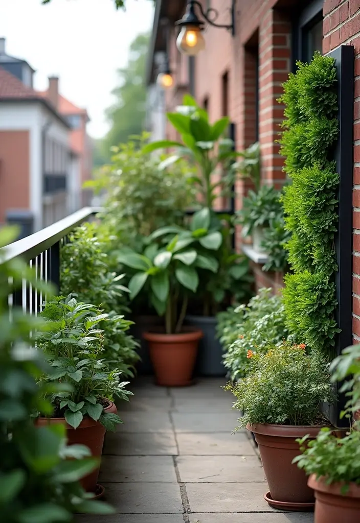 25+ Rectangle Planter Ideas for Modern Garden Design - 23. Vertical Planting in Small Balconies