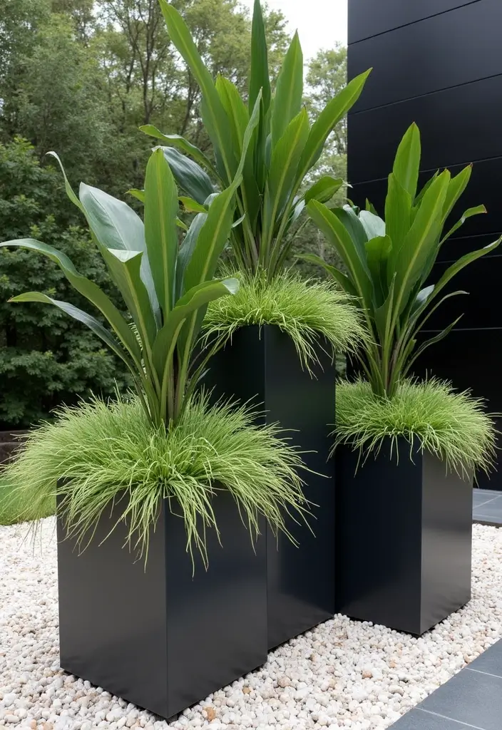 25+ Rectangle Planter Ideas for Modern Garden Design - 25. Modern Geometric Planters