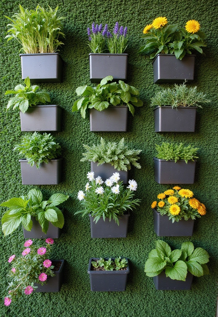 25+ Rectangle Planter Ideas for Modern Garden Design - 4. Vertical Garden Wall Planters