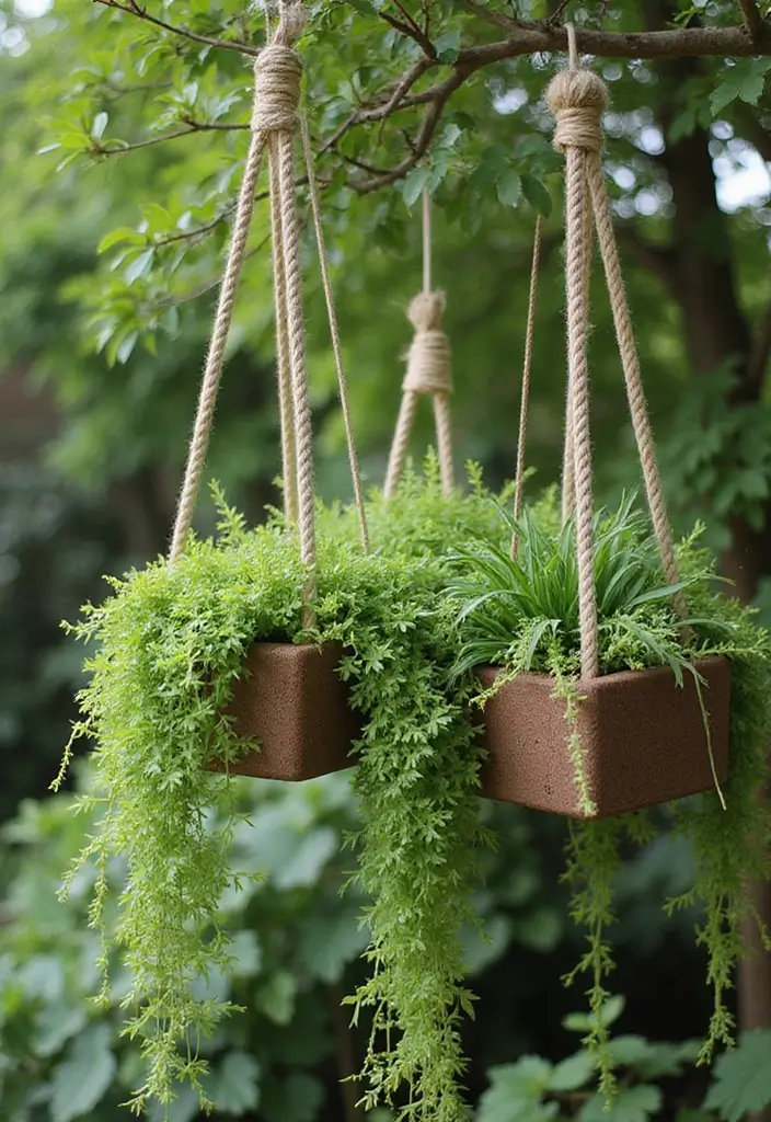 25+ Rectangle Planter Ideas for Modern Garden Design - 6. Hanging Rectangle Planters