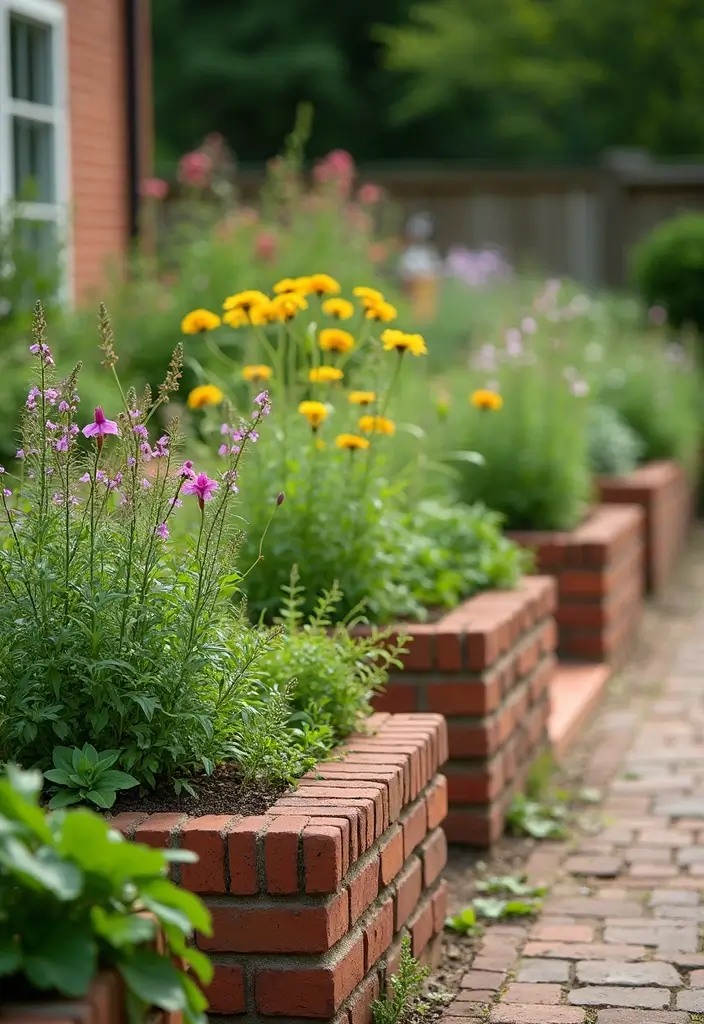 25+ Retaining Wall Planter Ideas That Add Green Layers - 17. Classic Brick Planters