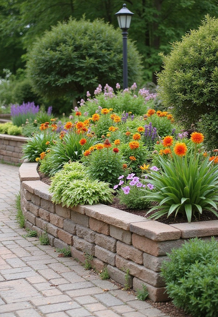25+ Retaining Wall Planter Ideas That Add Green Layers - 20. Garden Edging with Planters