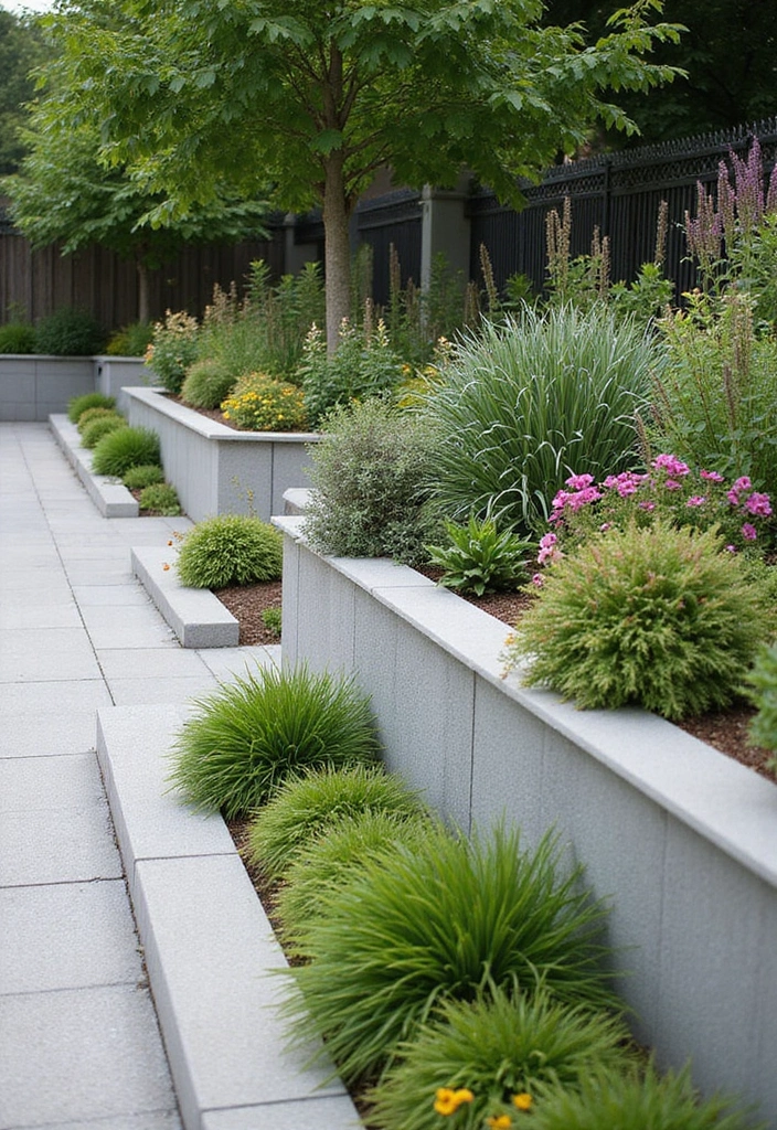 25+ Retaining Wall Planter Ideas That Add Green Layers - 6. Minimalist Stone Planters