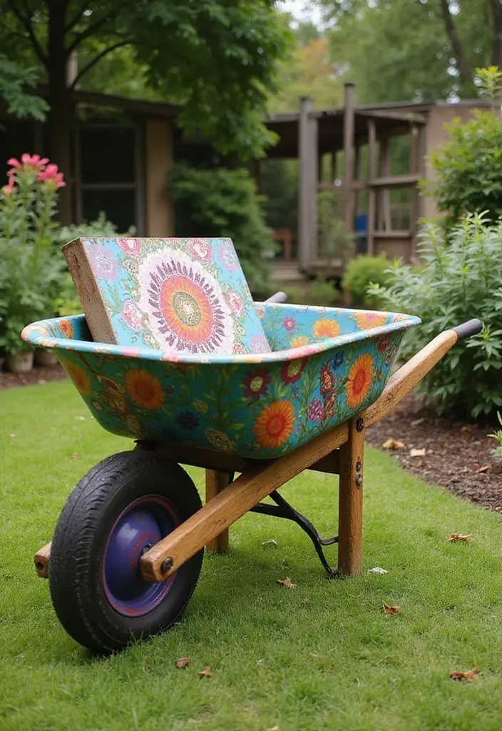 25+ Rustic Wheelbarrow Planter Ideas Full of Vintage Charm 161 25+ Rustic Wheelbarrow Planter Ideas Full of Vintage Charm - 25. Wheelbarrow for DIY Garden Art