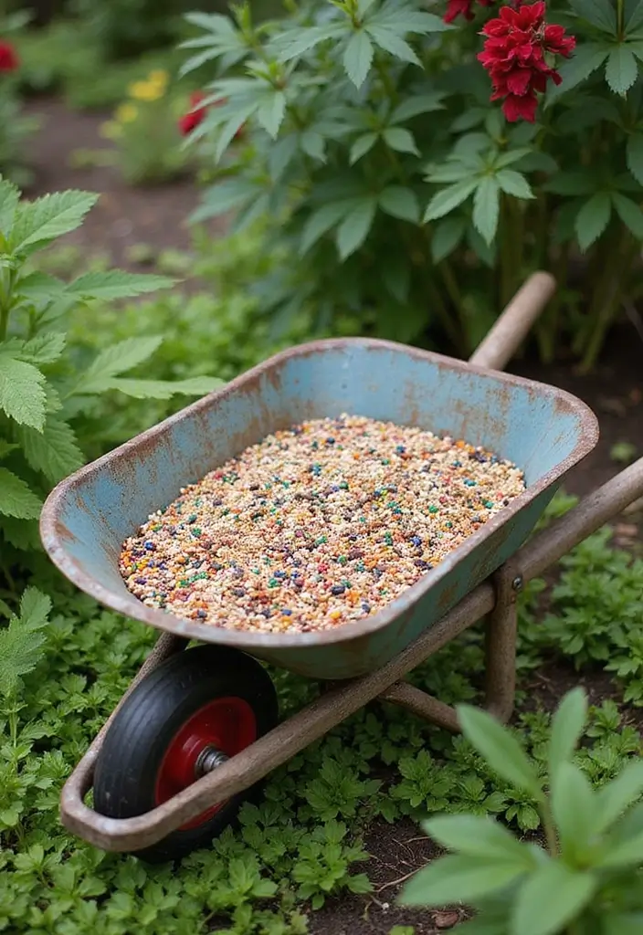 25+ Rustic Wheelbarrow Planter Ideas Full of Vintage Charm 27 25+ Rustic Wheelbarrow Planter Ideas Full of Vintage Charm - 5. Upcycled Wheelbarrow Bird Feeder