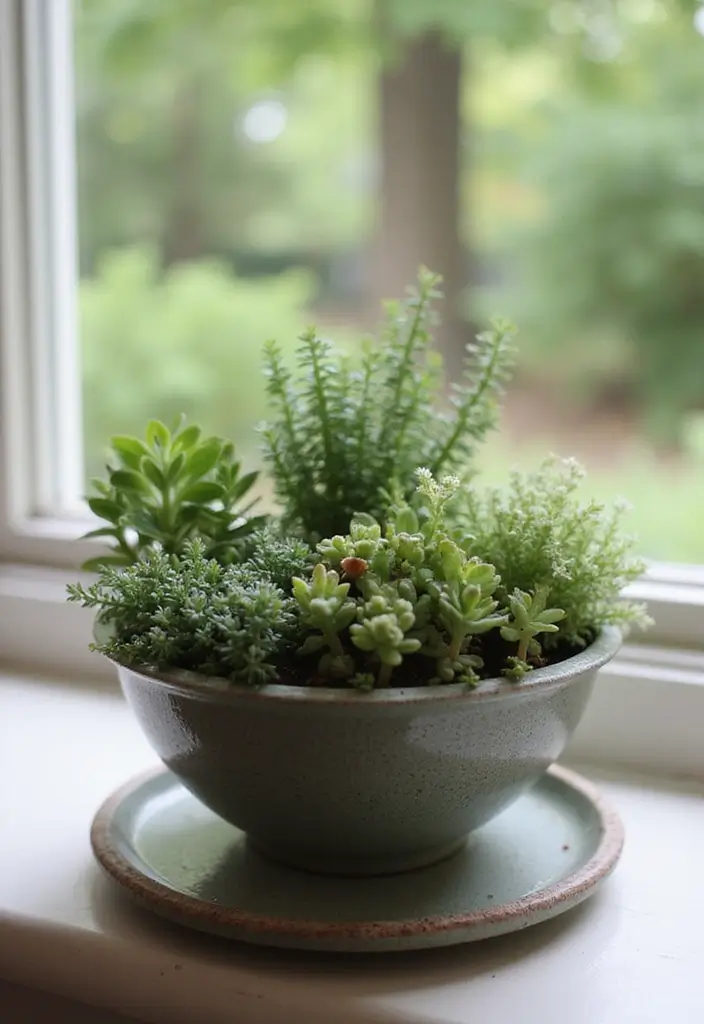25+ Sedum Planter Ideas That Are Low-Maintenance and Pretty - 12. Bowl and Saucer Planters