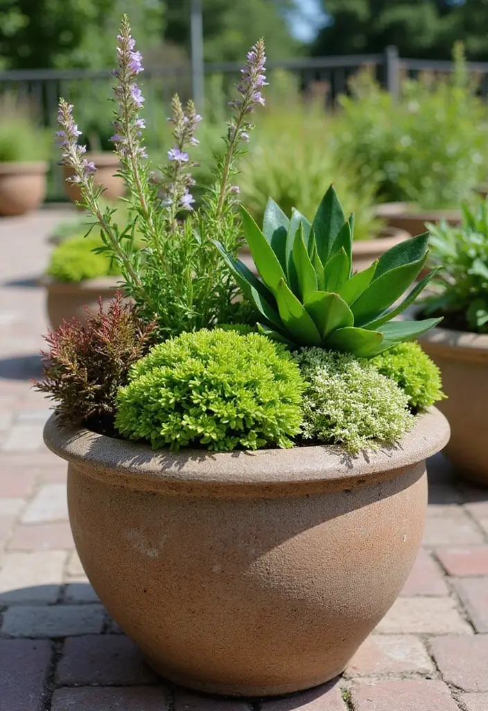 25+ Sedum Planter Ideas That Are Low-Maintenance and Pretty - 17. Sedum and Herb Combinations