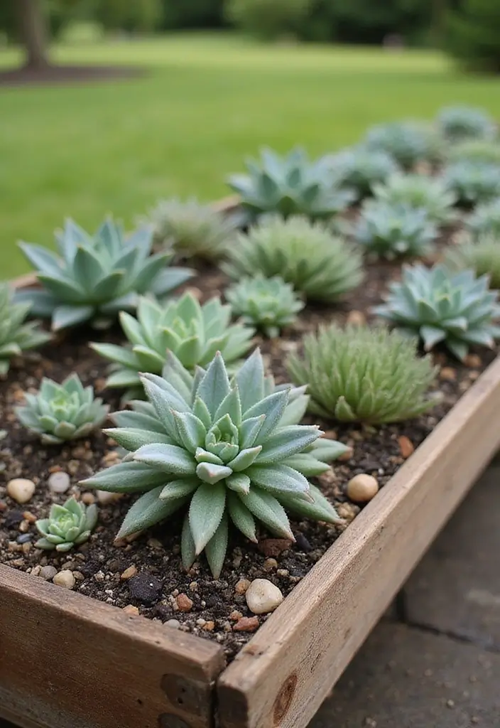 25+ Sedum Planter Ideas That Are Low-Maintenance and Pretty - 2. Rustic Wooden Box Planters