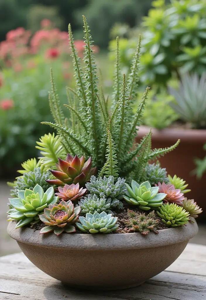 25+ Sedum Planter Ideas That Are Low-Maintenance and Pretty - 20. Succulent Mix Containers
