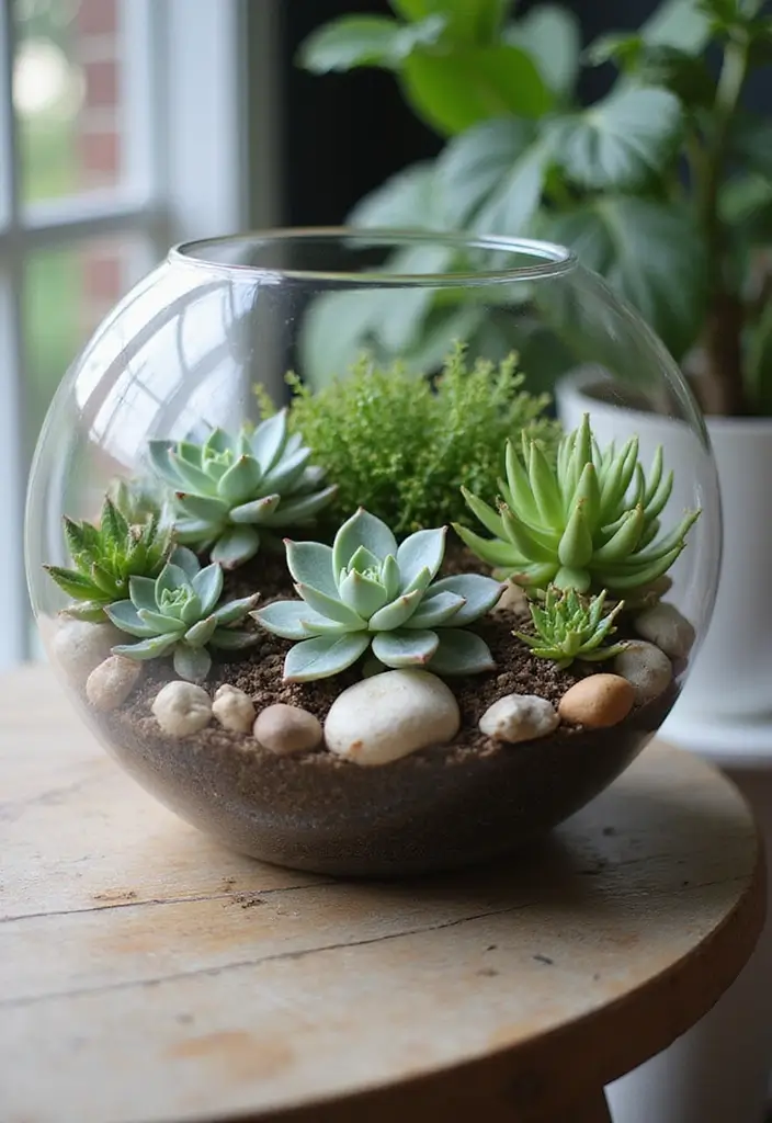 25+ Sedum Planter Ideas That Are Low-Maintenance and Pretty - 6. Terrarium Sedum Gardens