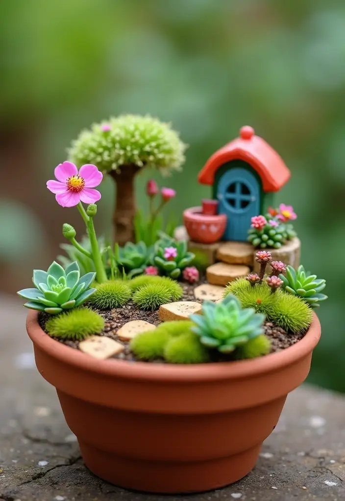 25+ Sedum Planter Ideas That Are Low-Maintenance and Pretty - 9. Miniature Sedum Fairy Gardens