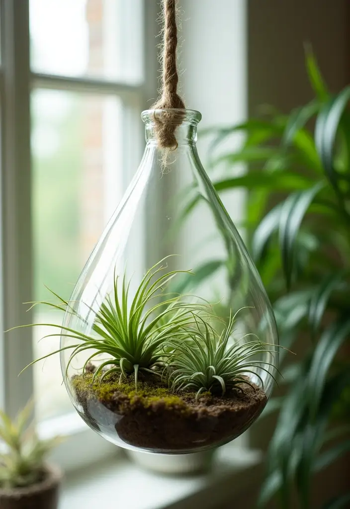 25+ Shady Planter Ideas That Thrive Without Full Sun - 10. Unique Air Plant Displays