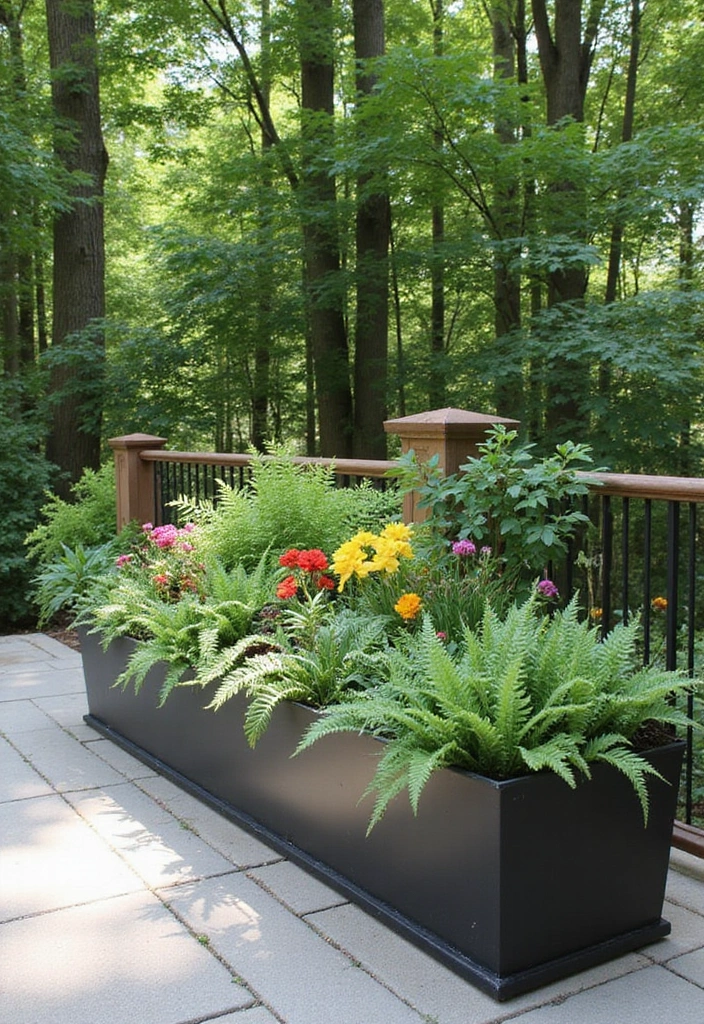 25+ Shady Planter Ideas That Thrive Without Full Sun - 12. Artistic Shade Troughs