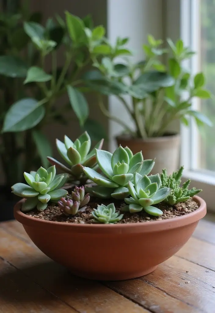 25+ Shady Planter Ideas That Thrive Without Full Sun - 2. Low-Light Succulent Garden