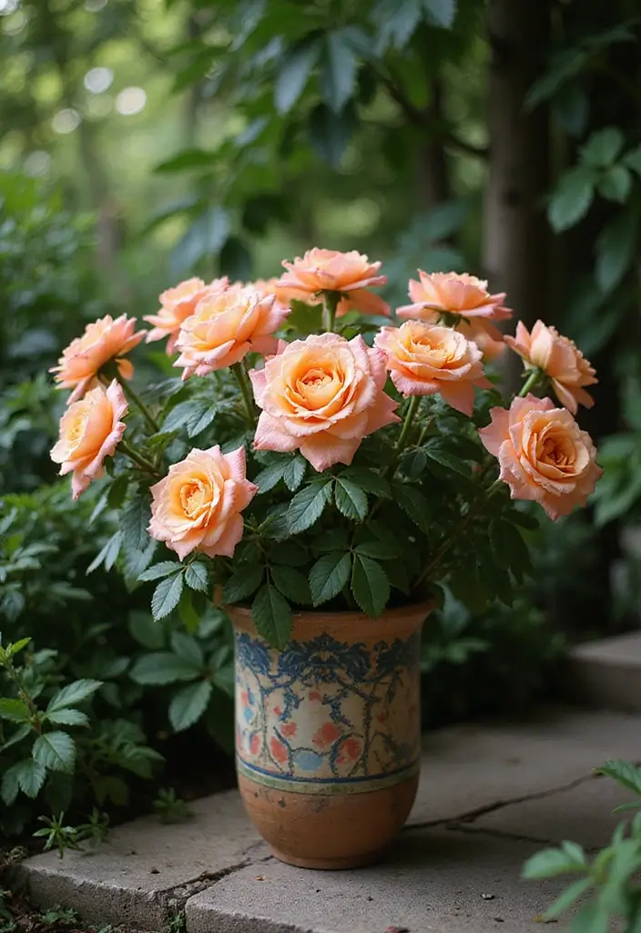 25+ Shady Planter Ideas That Thrive Without Full Sun - 23. Striking Shade Roses