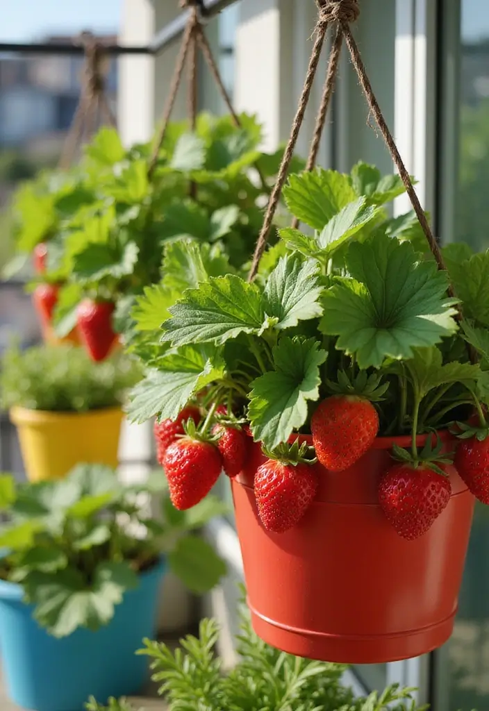 25+ Strawberry Planter Ideas for Sweet and Easy Harvests - 1. Hanging Strawberry Baskets