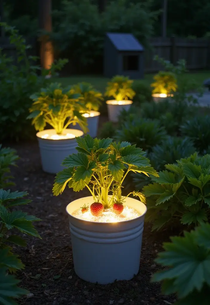 25+ Strawberry Planter Ideas for Sweet and Easy Harvests - 22. Solar-Powered Planters