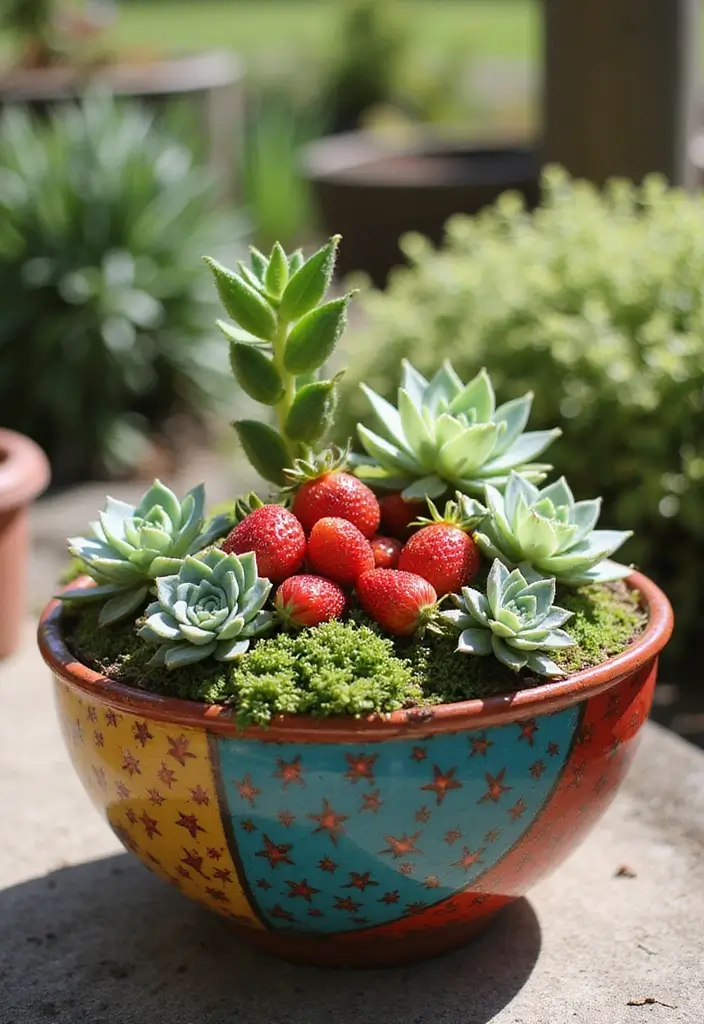 25+ Strawberry Planter Ideas for Sweet and Easy Harvests - 24. Strawberry Succulent Planters