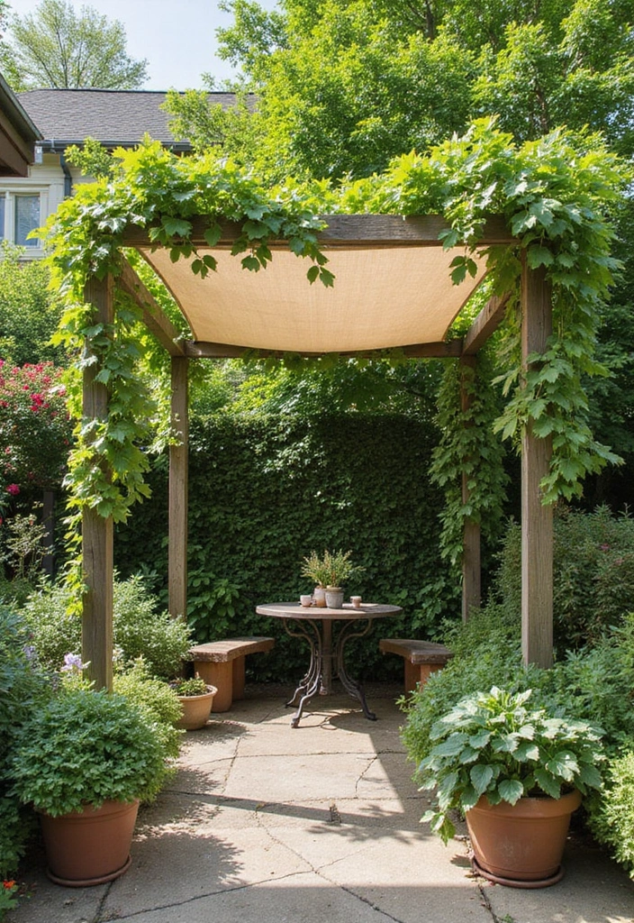 25+ Unique Trellis Ideas You Haven’t Seen Before - 11. Fabric Canopy Trellis