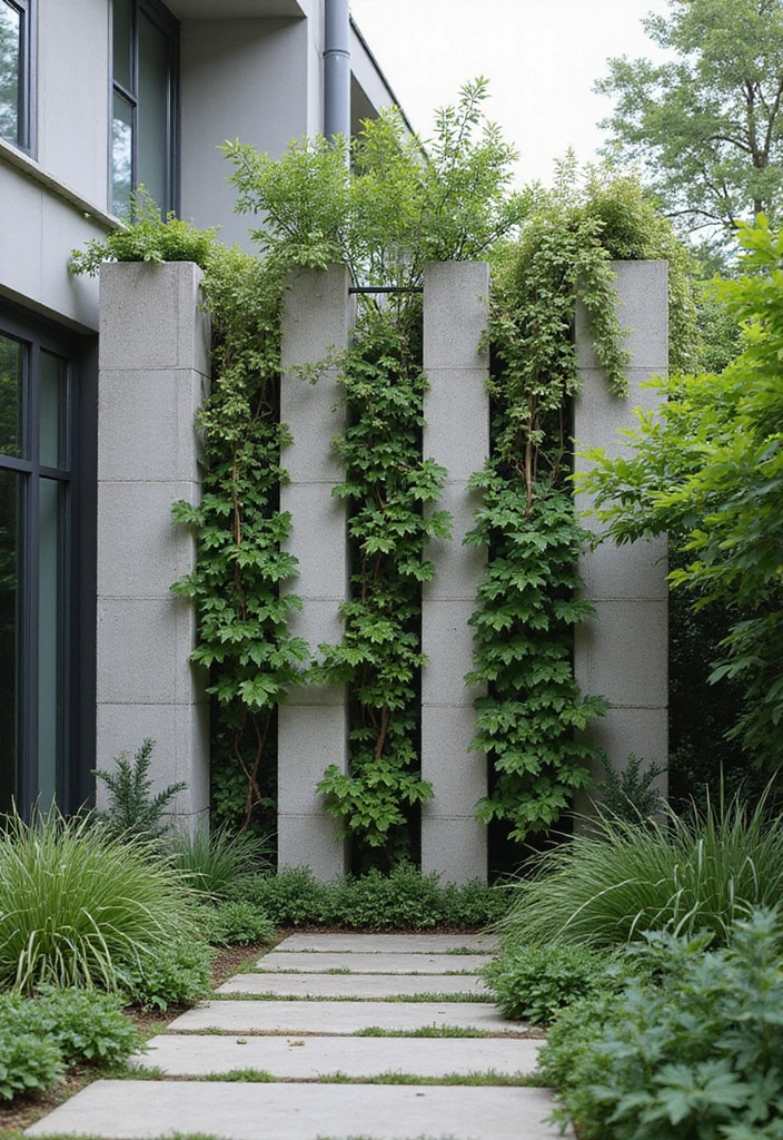 25+ Unique Trellis Ideas You Haven’t Seen Before - 16. Concrete Block Trellis