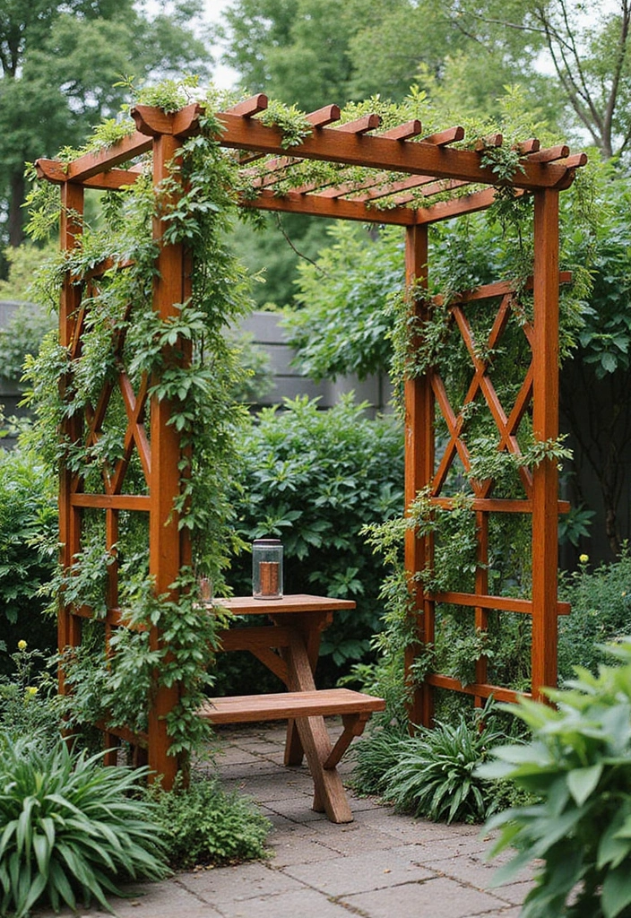 25+ Unique Trellis Ideas You Haven’t Seen Before - 5. Geometric Wooden Trellis